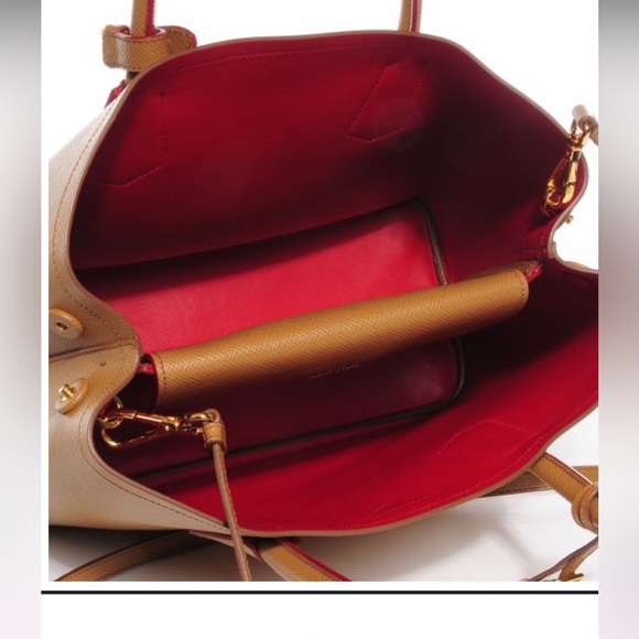 Prada medium saffiano leather double in Carmel New w tags - Picture 5 of 7